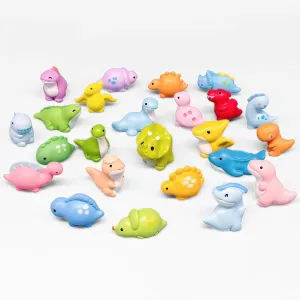 24 Pcs Mini Small Resin Dinosaur Toys Figures Tiny Plastic Animals Figurines Crafts to Hide Dinosaur Party Supplies for Easter Egg Fairy Garden Dollhouse Accessories