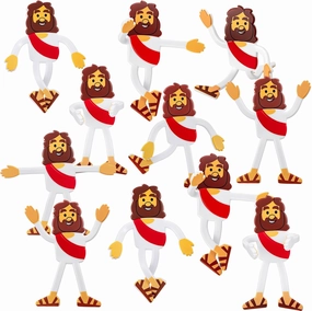24 Pcs Sunday School Bendable Jesus Character Religious Toys 4 Inches Jesus Toys for Vbs Religious Favors Stress Relief Fidget Gift Easter Egg Stuffer Funny Sunday School Gift Figure(Red)