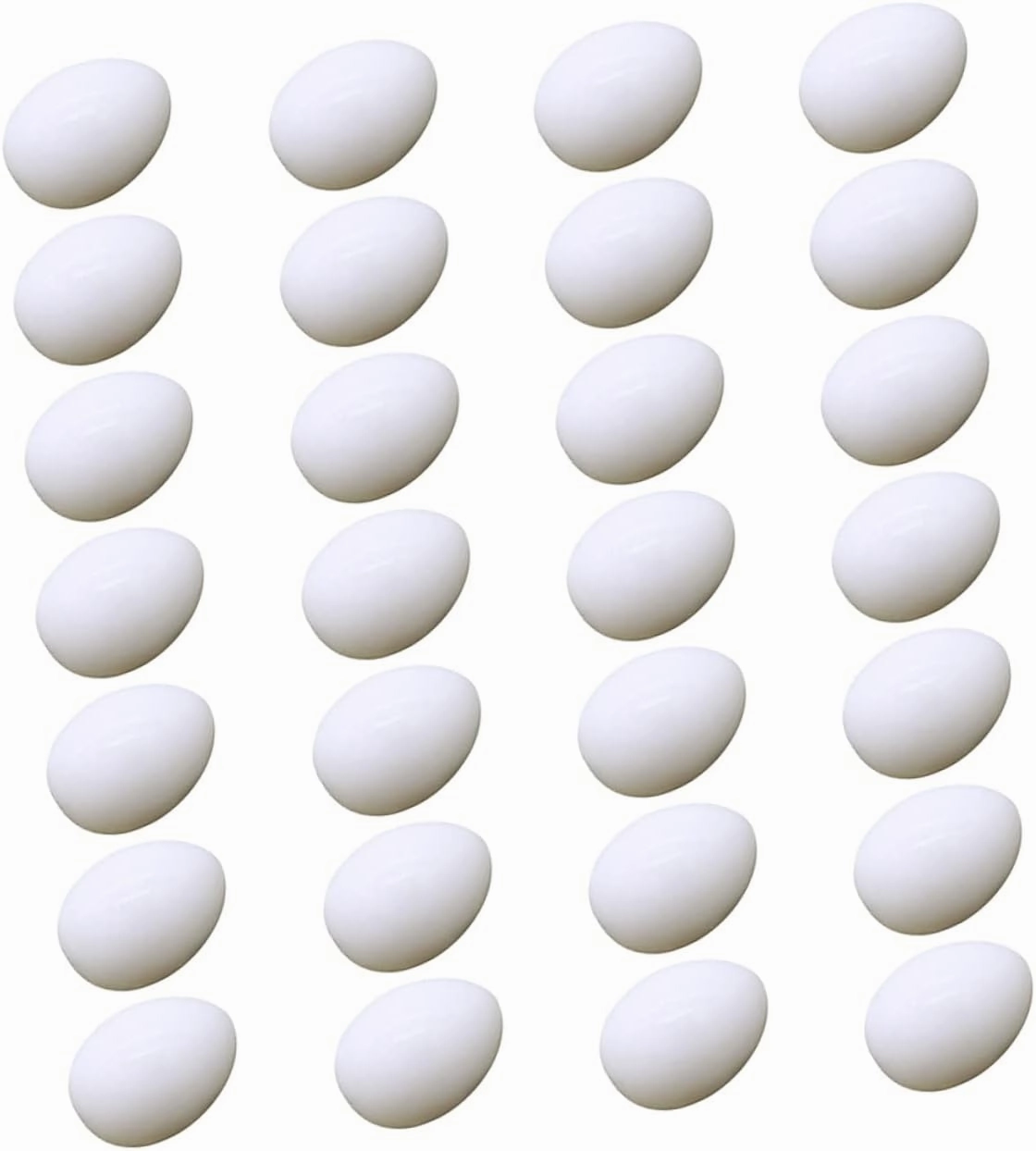 28pcs Realistic Plastic Pigeon Eggs for Nesting and DIY Projects Durable Fake Egg with High Imitation Design for Bird Breeding and Decoration