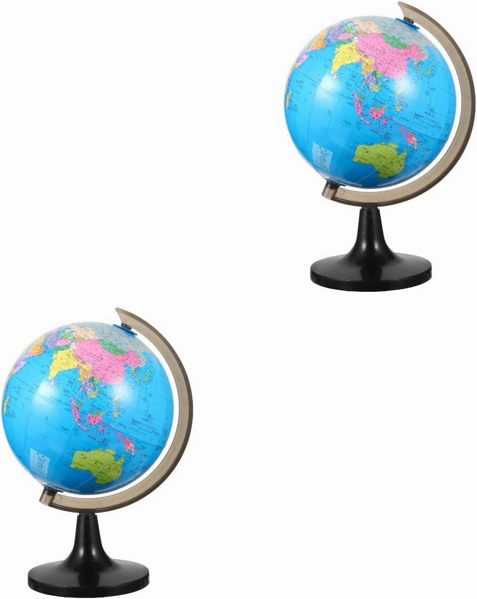 2 Pcs Globe Terraqueo Toys for Adults Kids Toy Kidcraft Playset Toddler Toy Desktop Decor Kids Playset Toys for Kids Kid Toy Aldult Toys Swivel Classic Child Plastic