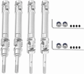 2Pairs Vgoohobby Stainless Steel Front & Rear Drive Shaft CVD Driveshaft Upgrades Parts Compatible with Traxxas Slash 4X4/Stampede 4X4/Rustler 4X4 Hoss RC Truck Car