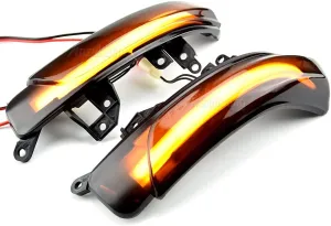 2pcs LED Dynamic Turn Signal Light Assembly Side Mirror Sequential Blinker Lamp Compatible with To-yota REIZ WISH PRIUS MARK X CROWN AVALON