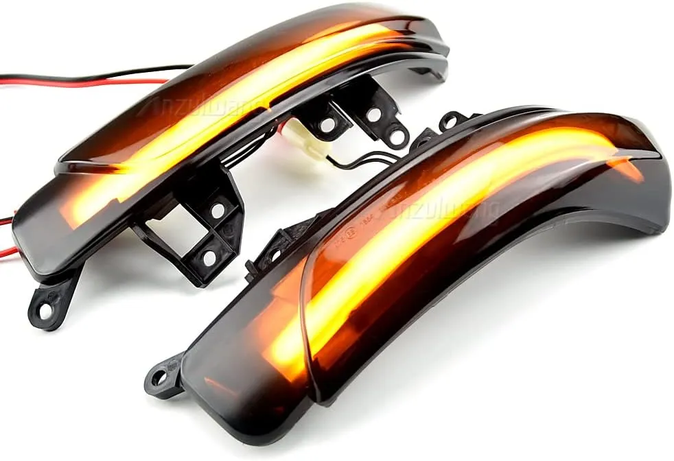 2pcs LED Dynamic Turn Signal Light Assembly Side Mirror Sequential Blinker Lamp Compatible with To-yota REIZ WISH PRIUS MARK X CROWN AVALON