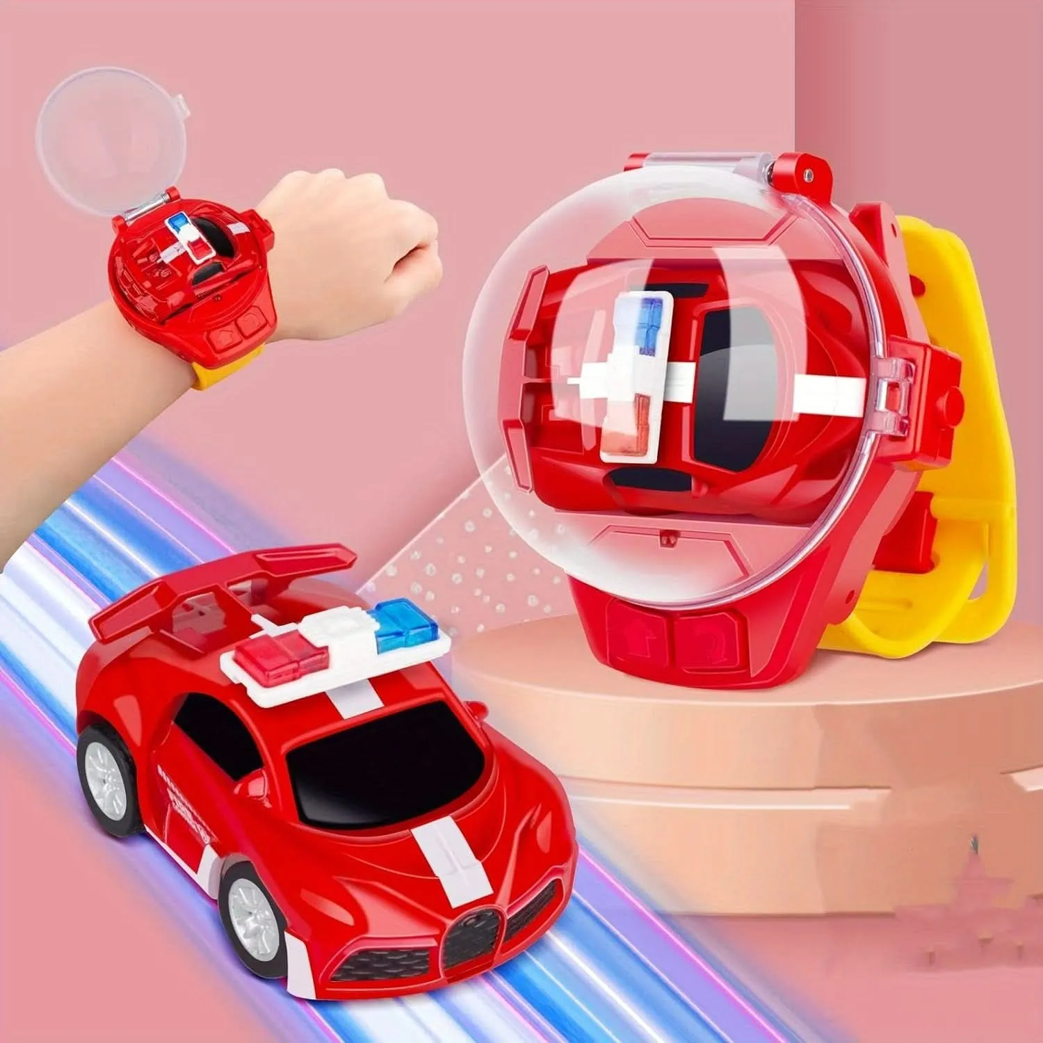 2pcs Mini RC Car Watch - USB Charging Remote Control Racing Cars