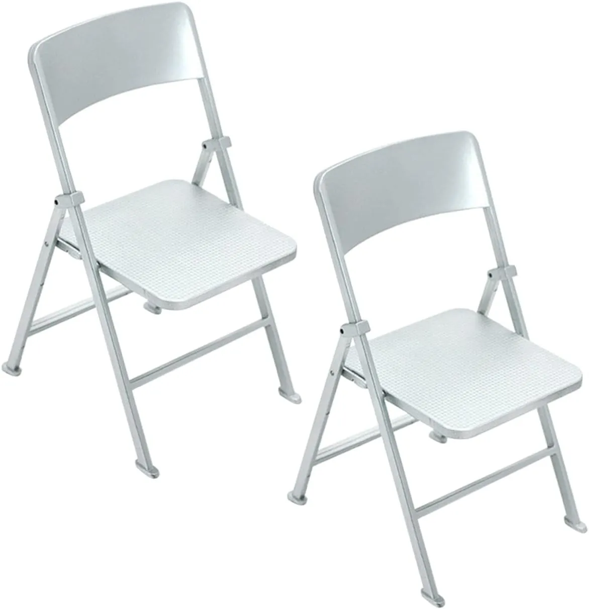 2Pcs Miniature Folding Chair Dollhouse Furniture for Mini House Decor for Playrooms and Creative Displays
