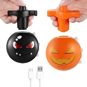 2PCS Spinning Top Light Up Toys Christmas Stocking Stuffers for Kids Rechargable Novelty Spinner Music Toys Halloween Birthday Gifts Party Favor Goodies Bags