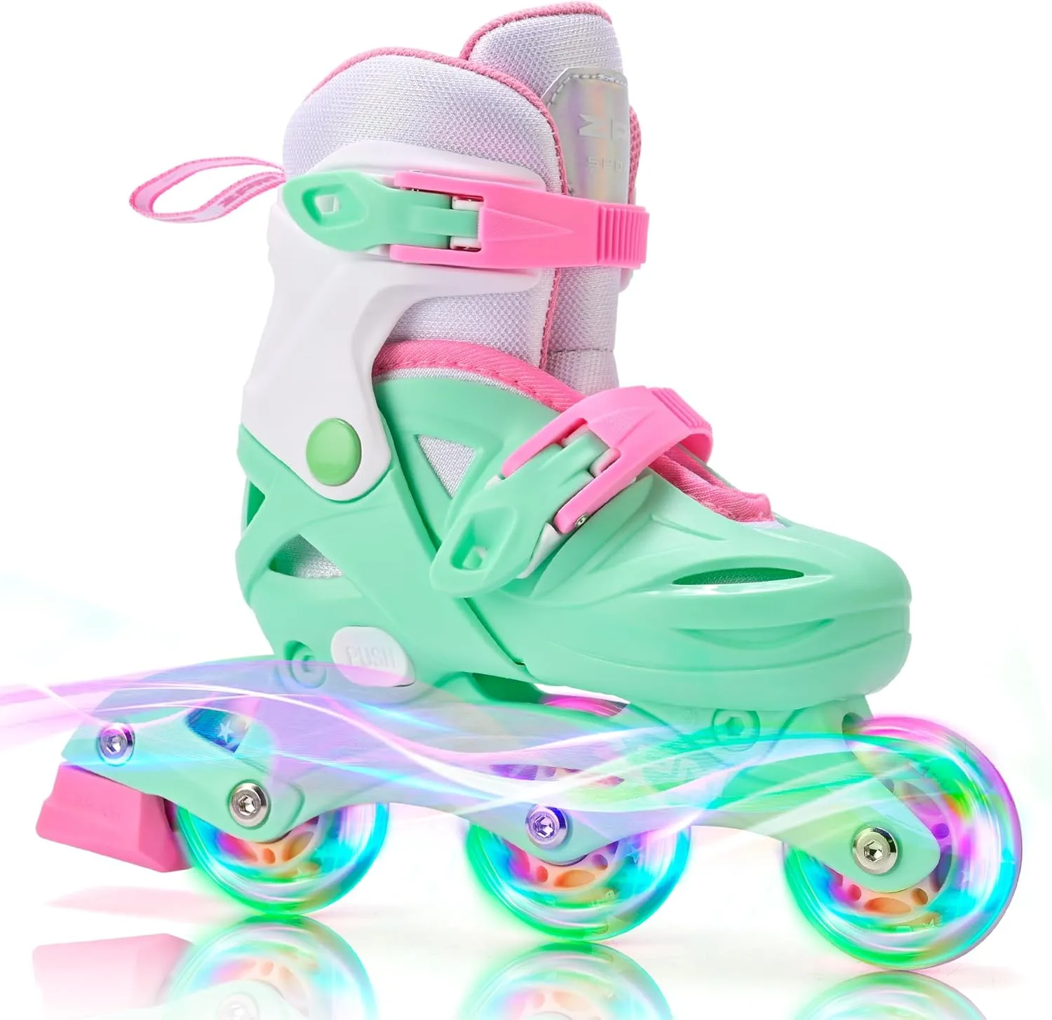 2PM SPORTS Inline Skates with Light Up Wheels, Roller Skates Blades for Boys Girls Kids Ages 5-8 8-12 4-6 6-12, Size Adjustable Beginner Blades Roller Skates for Youth Women Beginner Friendly
