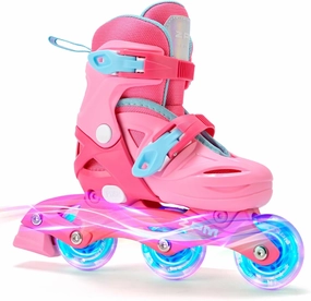 2PM SPORTS Inline Skates with Light Up Wheels, Roller Skates Blades for Boys Girls Kids Ages 5-8 8-12 4-6 6-12, Size Adjustable Beginner Blades Roller Skates for Youth Women Beginner Friendly