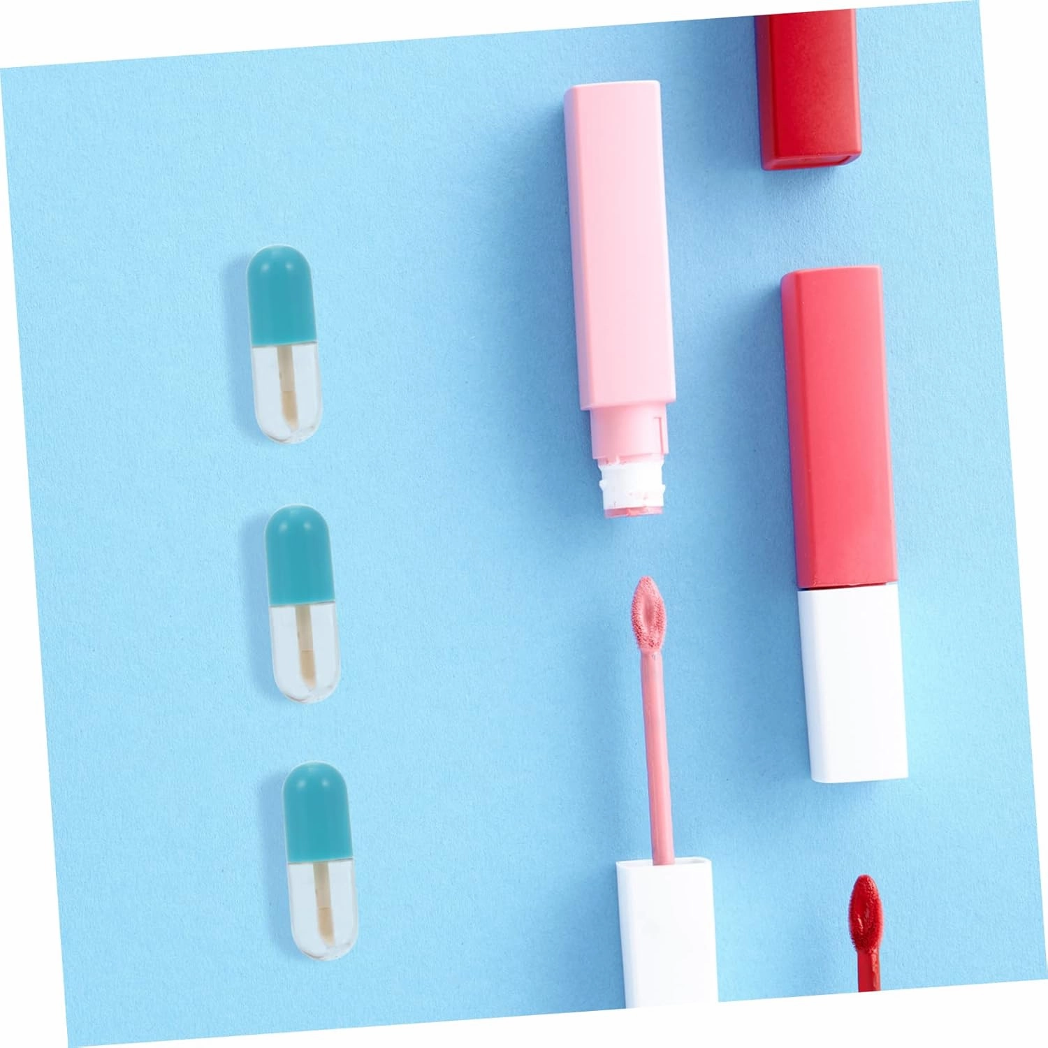 2sets Mini Lip Gloss Holder Shape Lip Gloss Bottles Portable Tube Tube Diy Capsules 12pcs*2
