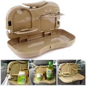 3225 Travel Dining Tray JH-924 Car Travel Tray Plastic Folding Auto Car Back Seat Table Drink Food Cup Tray Holder Stand Desk Multicolour