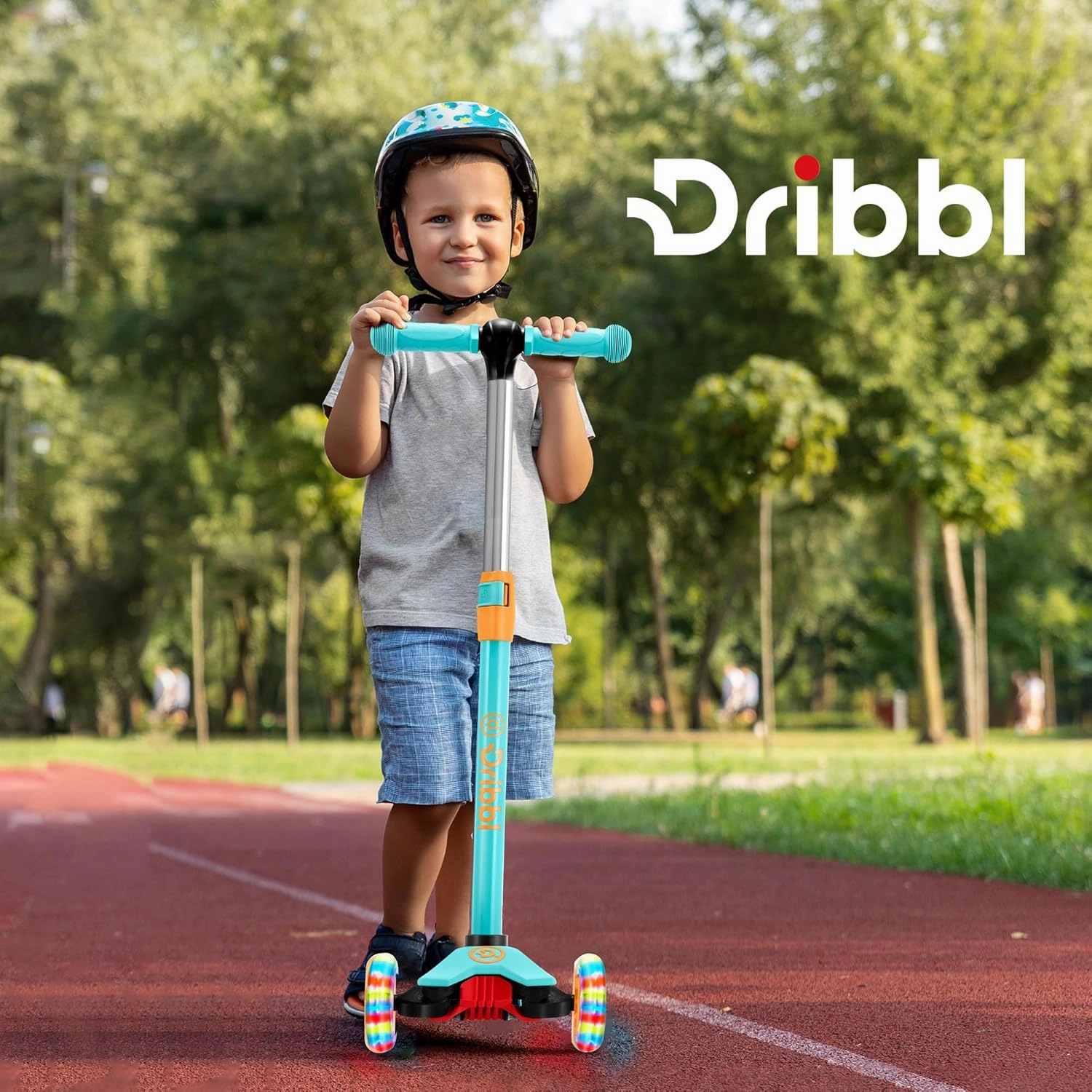 3-Wheel Kids Scooter - Lean-to-Steer Technology, Adjustable Height Handlebar, Wide Deck, Scooter for Boys & Girls Ages 3 , Child Safety Approved, Support Riders Up To 165 lbs, Light Blue/Orange