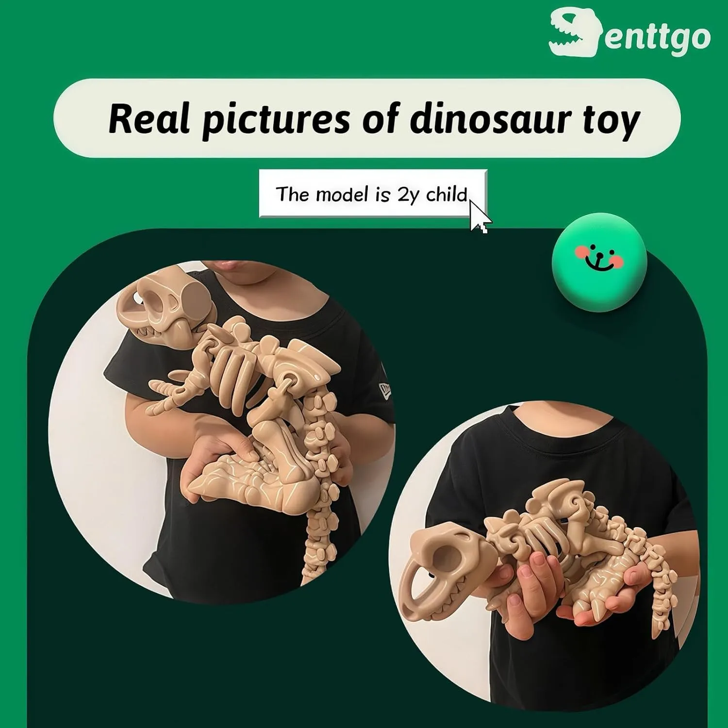 3D Printed Dinosaur Model, Cute and Fun Dinosaur Skeleton Design Decoration - Premium Quality 3D Printed Toy. (Red)