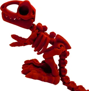 3D Printed Dinosaur Model, Cute and Fun Dinosaur Skeleton Design Decoration - Premium Quality 3D Printed Toy. (Red)