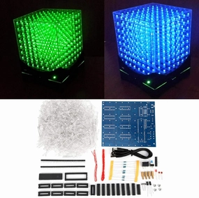 3D Led Cube Light DIY Kit with 3D Animation Editing Software Squared LED 8x8x8 Electronic Toy for Children and Teenagers Learning Activities Suit
