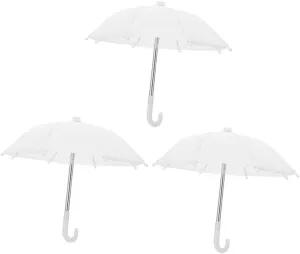 3pcs Miniature Doll Umbrellas Small Decorative Umbrella for Dollhouse for Travel Play Miniature Model Accessories