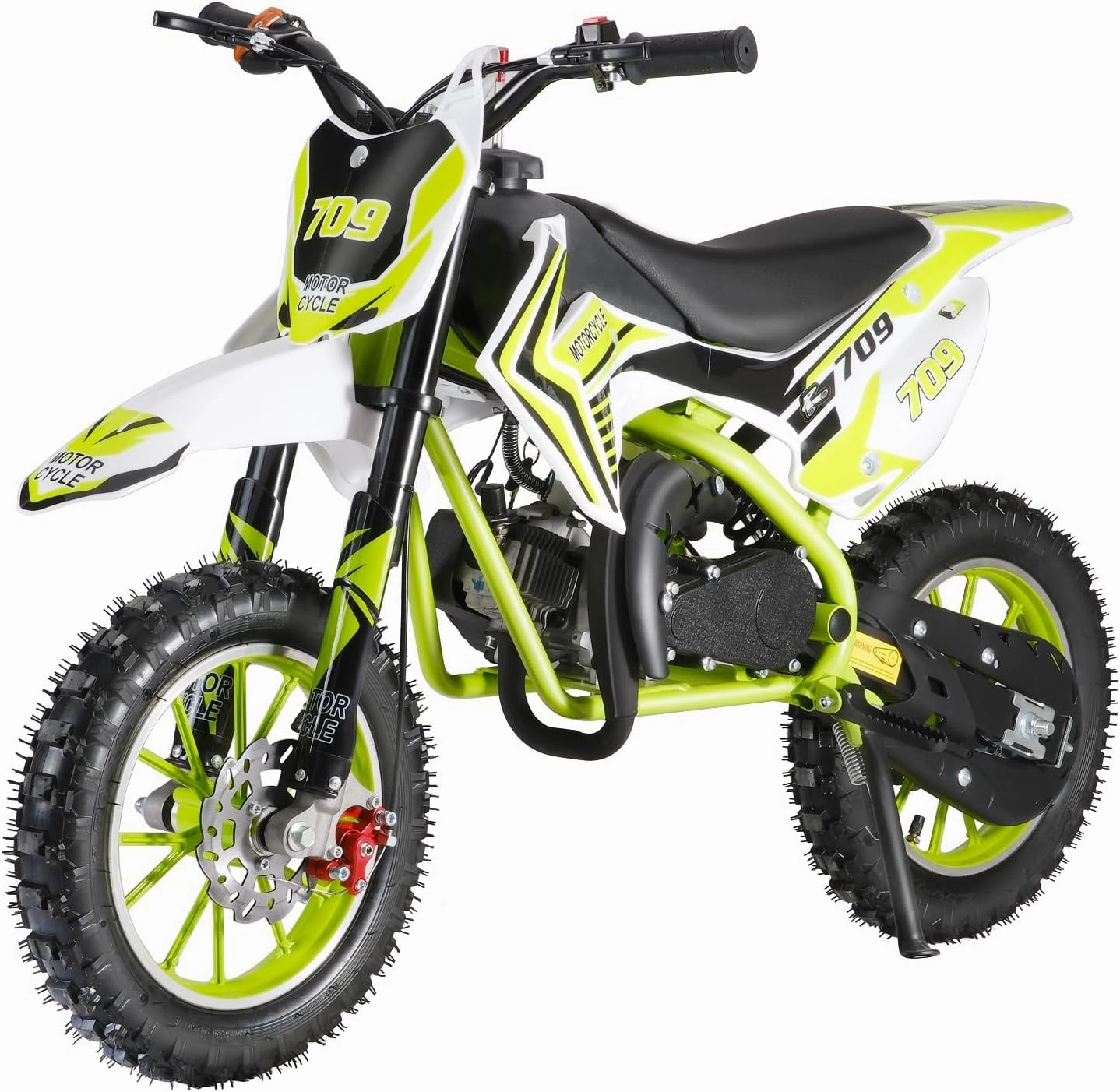 49cc Gas Kids Dirt Bike with Dual Disc Brakes,2-Stroke Gas Motorcycle for Kids 8-14 with Max Speed 30KM/H,Gas Power Pocket Rocket Bike with Front Rear Disc Brakes, Mini Motorcycle Max Load 33