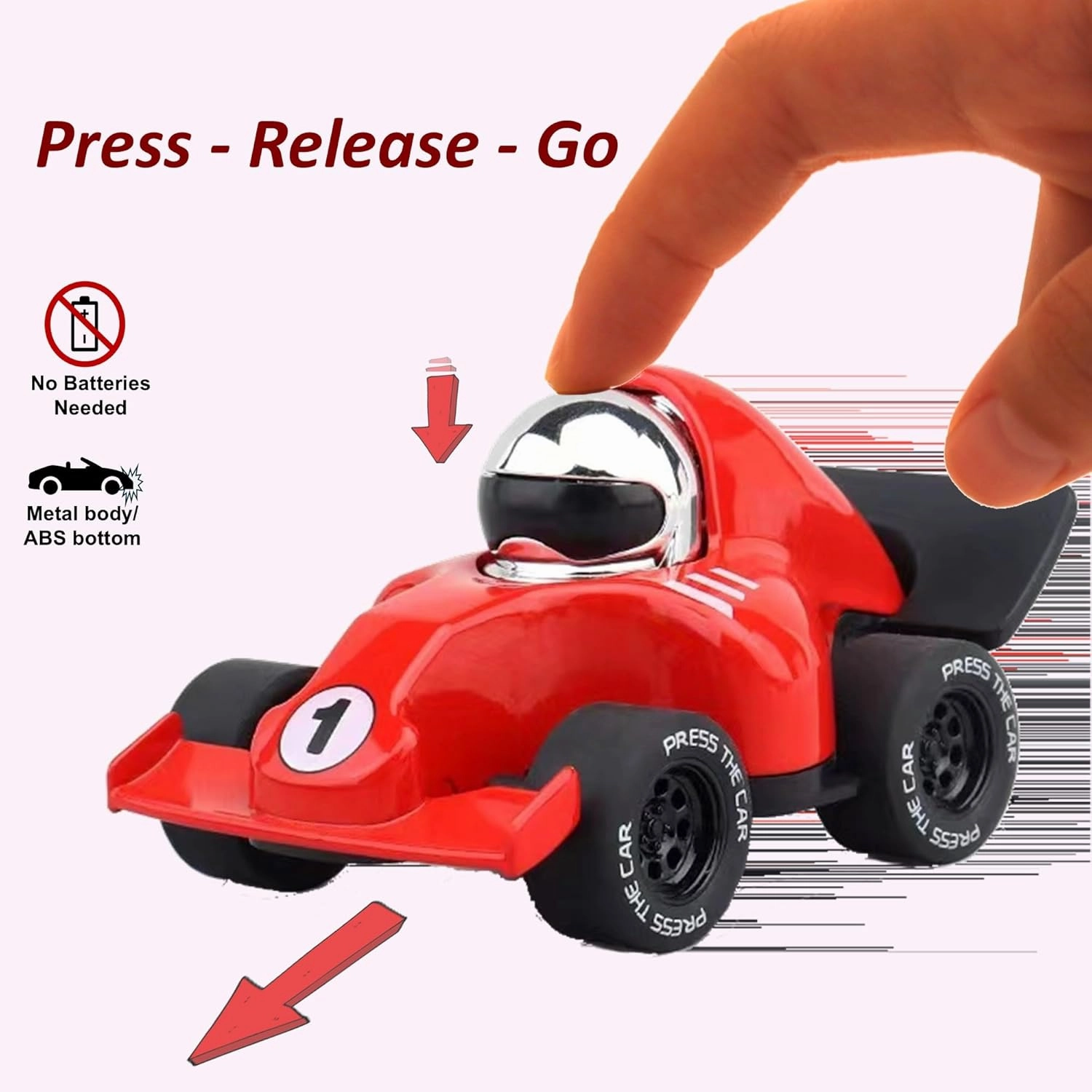 4-Pack Alloy Press and Go Toy Cars, Die-cast Collectible Model Race Cars, Birthday Christmas Holiday Party Gift for Kids 3 , Adults, and Collectors, Multi-Color (Cars #1 to #4)