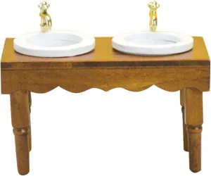 4pcs Miniature Dollhouse Bathroom Sink Cabinet Realistic Wash Basin Furniture for Doll House Decor Compact Design for House and Landscape Layout