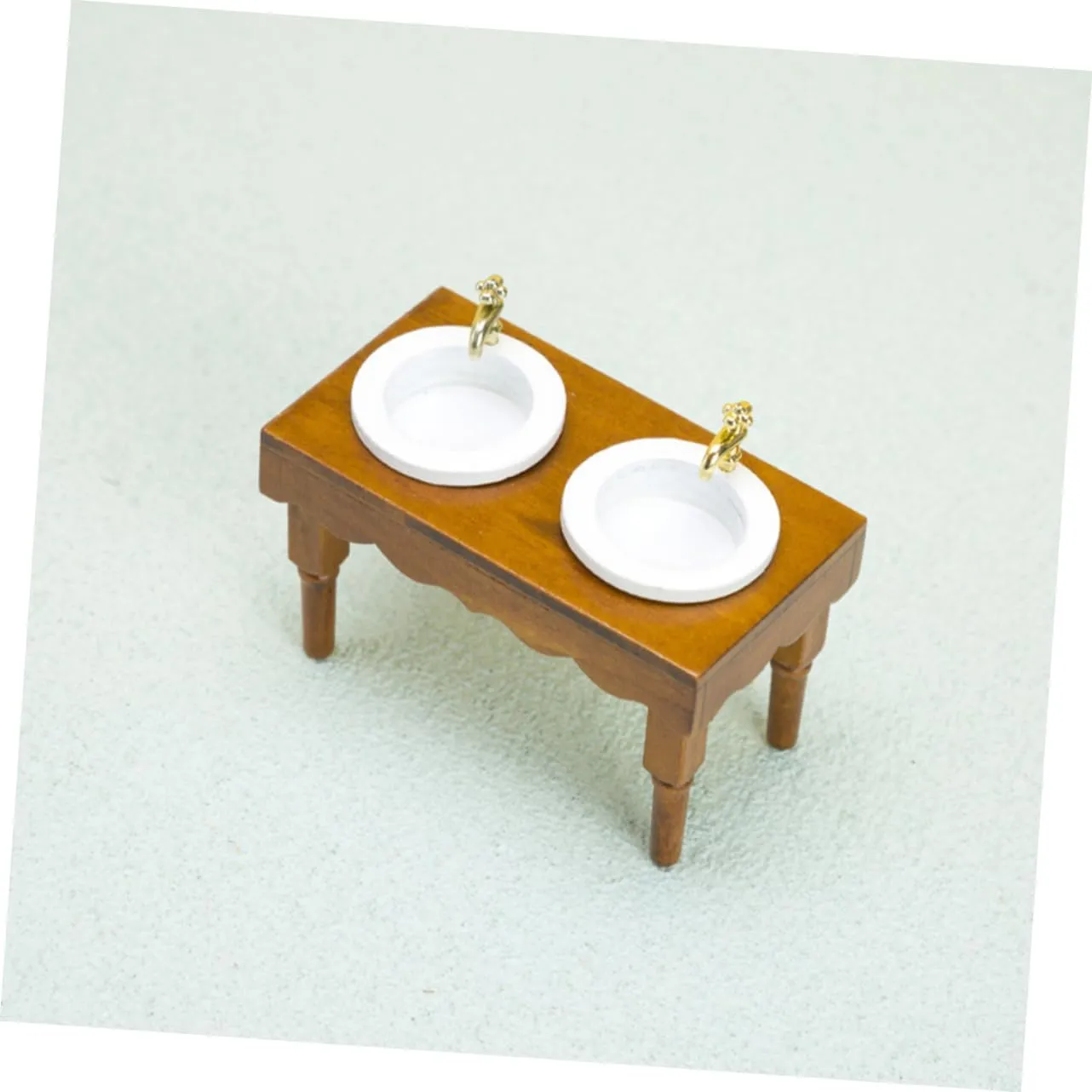 4pcs Miniature Dollhouse Bathroom Sink Cabinet Realistic Wash Basin Furniture for Doll House Decor Compact Design for House and Landscape Layout
