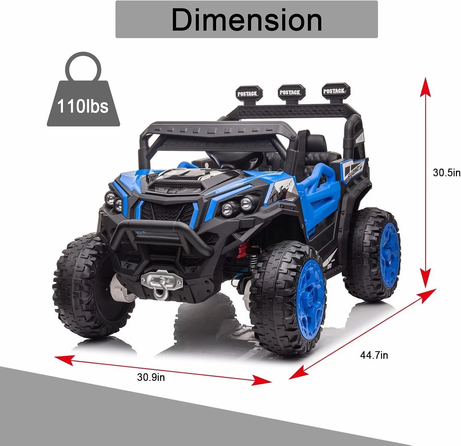 4X4 24V Ride-On Toy Car Kids UTV w/Remote Control Electric Ride On Off-Road Truck Car with Music, LED Lights 19" Spacious Seat, Soft Start Electric Car for Kids Toddlers