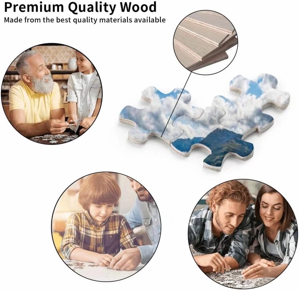 500 Pieces Wooden Puzzles Children Elderly Mountain Forest Lake Puzzle Gift for Mom Dad Family Friend Activity Games Home Decor Wall Art
