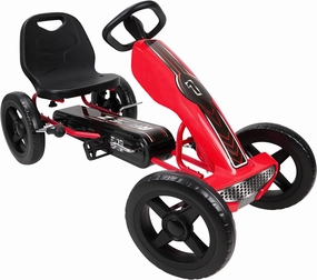 509 Crew Race Z Pedal Go Kart - Red - Kids, Sporty Graphics on The Front Fairing, Adjustable Bucket Seat, 4 Spoke Rims w/ 12' EVA Wheels, Sporty Steering Wheel, Kids Go Kart Ages 4 