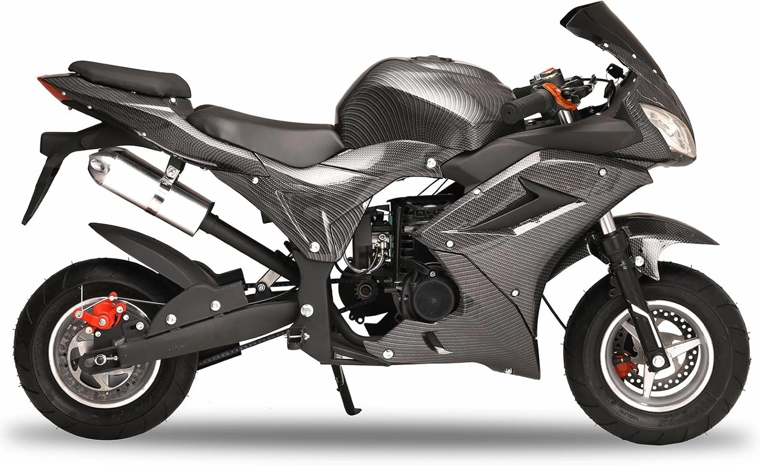 50cc 4-Cycle Pocket Motorbike, Gas Power Mini Motorcycle Bike, Mini Motorcycle, Gas Pocket Rocket Motorbike, Max Speed 25MPH, 220lbs Weight Capacity Black