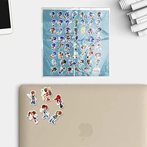 54 Pcs Stickers Pack Sticker Funny Wall Sonic Aesthetic The Vinyl Hedgehog Colorful 54 Waterproof Decal for Skateboard Luggage Laptop Car Water Guitar Bumper Bike Bottle