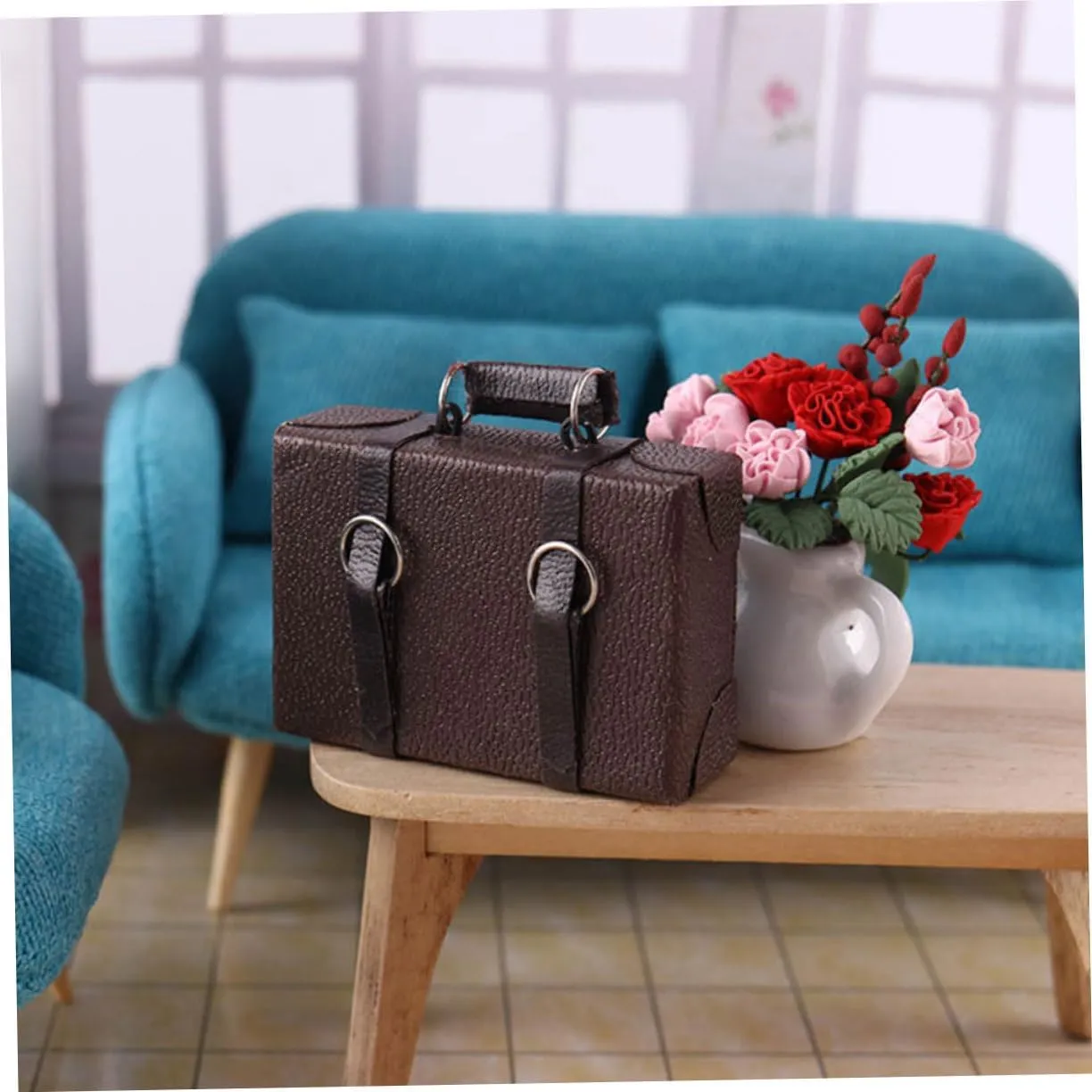 5pcs Miniature Briefcase 1/12 Doll Suitcase Mini Luggage Box for Doll House Decor Toy Luggage House Suitcase