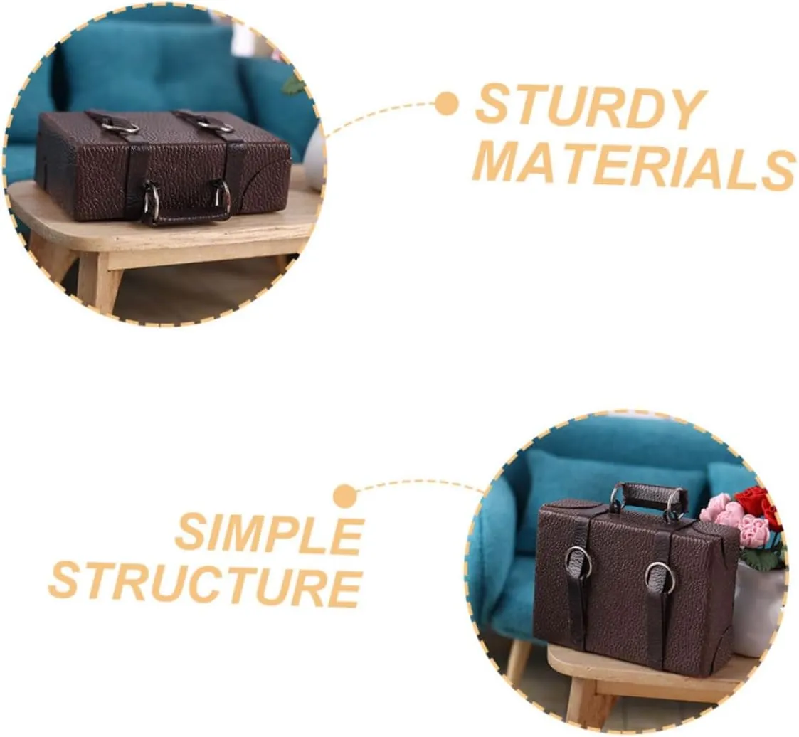 5pcs Miniature Briefcase 1/12 Doll Suitcase Mini Luggage Box for Doll House Decor Toy Luggage House Suitcase