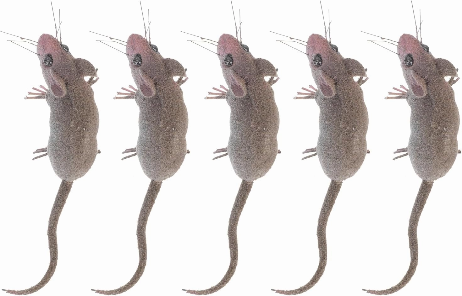 5pcs Mini Simulated Mouse Model Realistic Mouse Ornaments Mini Rats Figurines for Halloween Novelty Prank Creepy Decoration