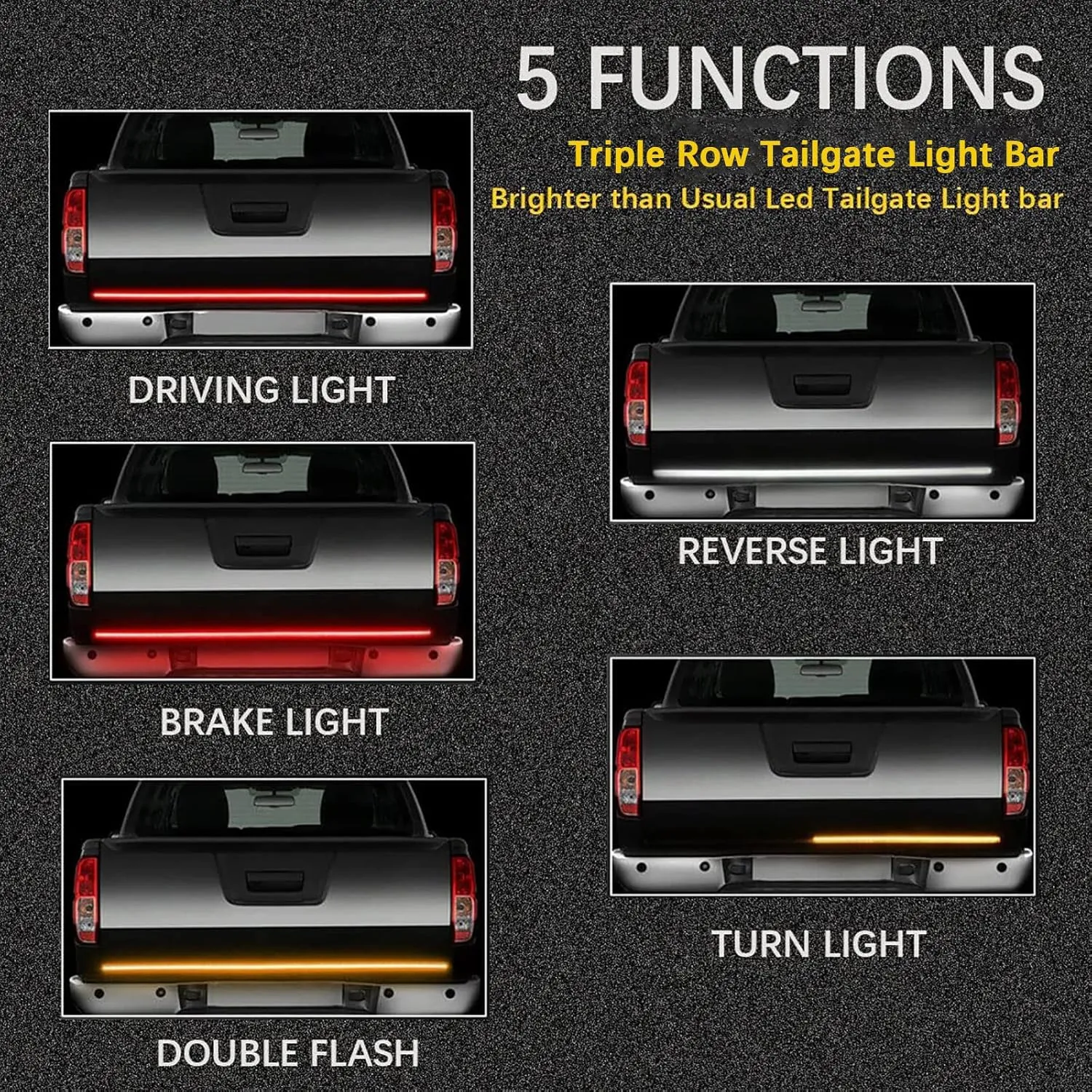 60 Inch LED Tailgate Light Bar with Reverse & Sequential Turn Signals for Truck