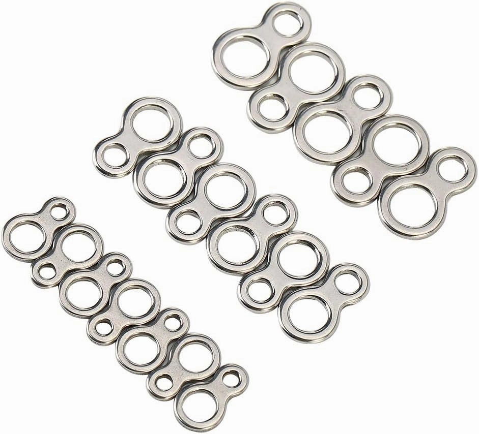 60pcs Stainless Steel Solid Fishing Figure 8 Jigging RingsLure Tackle Accessories Fishing Gear