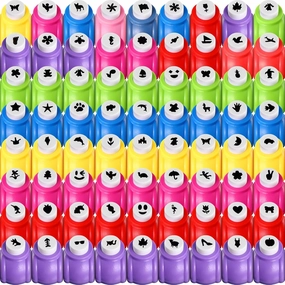 68 Pieces Scrapbook Paper Punch Hole Punches Shape Mini Gift Card Punch Small Scrapbooking Shape Cutters for Kids Nail Arts Stamp Supplies DIY Craft Fun Projects, 68 Styles