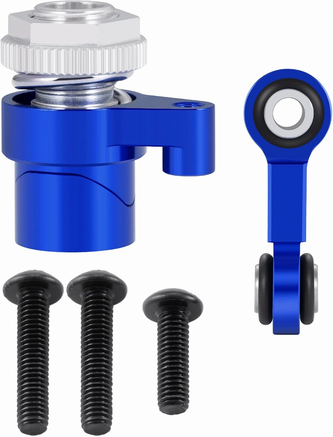 7075 Aluminum RC Servo Saver Arm 25T with Steering Drag Link for Tra-xxas 1/16 Mini Maxx 2S 1/10 4WD Ford GT 4-TEC 2.0 3.0 RC Car Upgrade (Blue)