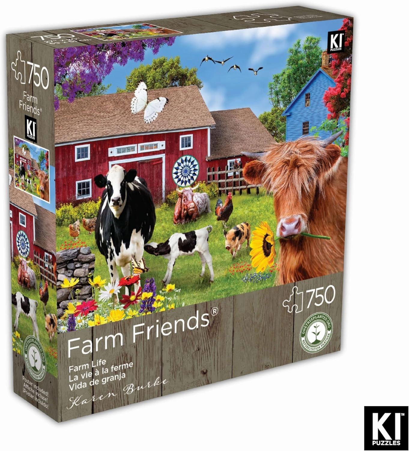 750 Piece Puzzle for Adults Karen Burke Farm Life Country Jigsaw from KI Puzzles