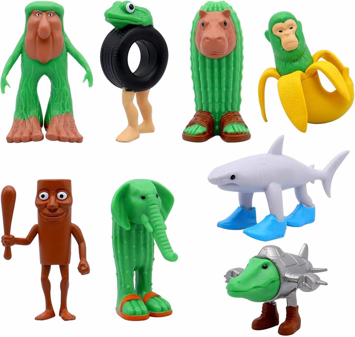 8PCS Italian Brainrot Meme Shark Figures Toys, Tralalero Tralala Action Figure, Collectible Animals Figurine Doll Gifts for Fans Cake Toppers Birthday Gifts Party Decorations