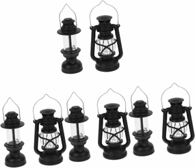 8pcs Mini Kerosene Lamp Vintage Dollhouse Oil Lamps for Indoor Use for Party Decorations and Fairy Tale Gardens