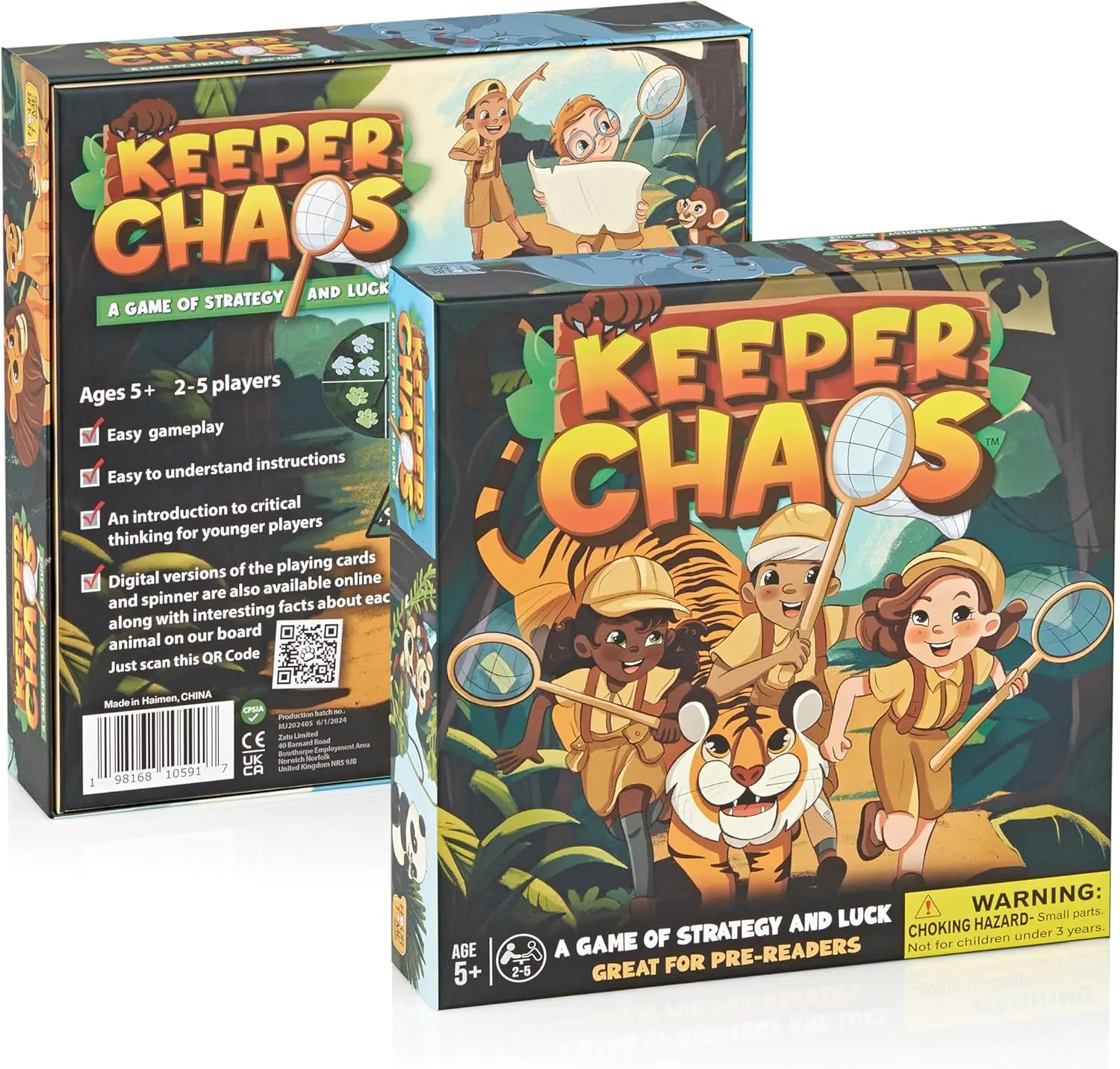 A Zoo-Themed Adventure & Strategy Board Game for Kids, Adults, & Family Game Night, Zoo Gift for Pre-Readers & Kids Ages 5 , Fun Family Board Games for 2-5 Players