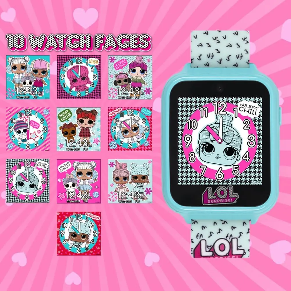 Accutime Kids LOL Surprise Light Blue Educational Touchscreen Smart Watch Toy for Girls, Boys, Toddlers - Selfie Cam, Learning Games, Alarm, Calculator, Pedometer & More (Model: LOL4299AZ)