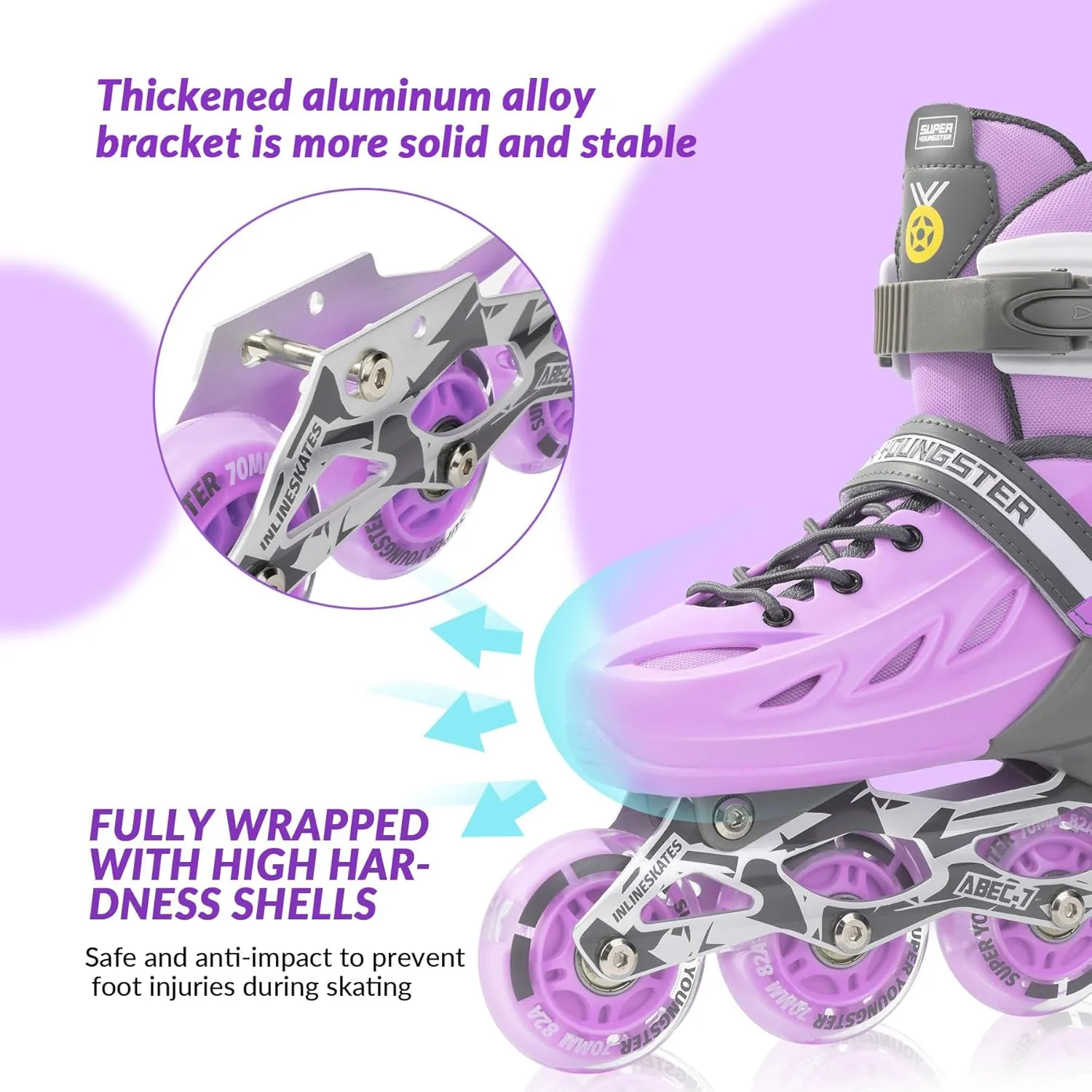 Adjustable Inline Skates for Boys Girls Ages 4-12 with Light Up Wheels, Roller Skates Blades for Youth Kids Indoor & Outdoor Beginners