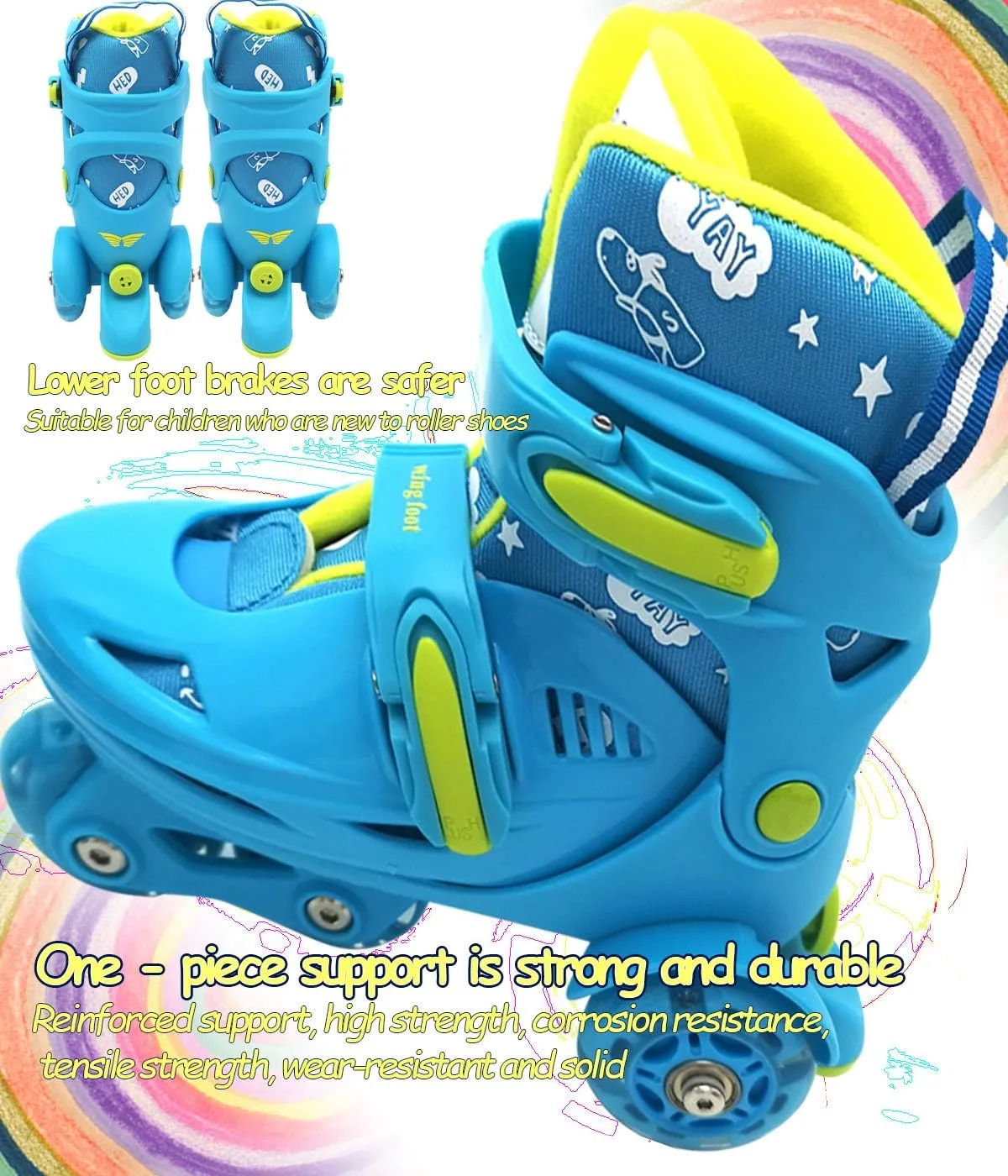 Adjustable Roller Skates for Girls & Boys with Light Up Wheels (Ages 3-9) – Roller Skates with Illuminating Wheels