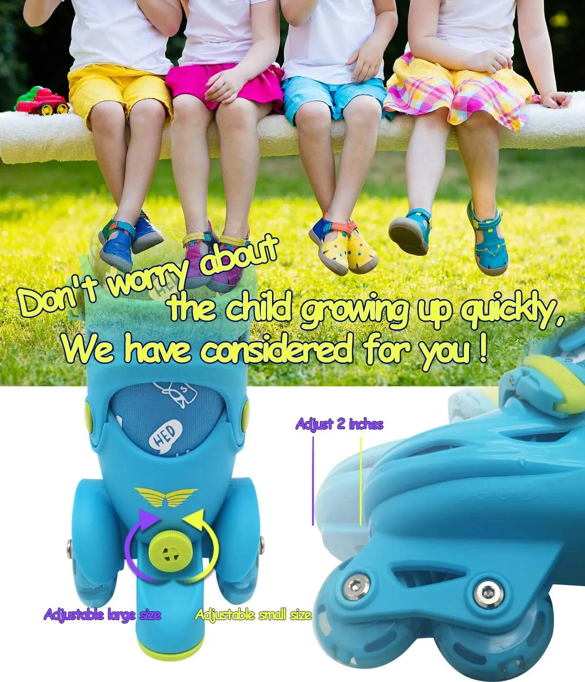 Adjustable Roller Skates for Girls & Boys with Light Up Wheels (Ages 3-9) – Roller Skates with Illuminating Wheels