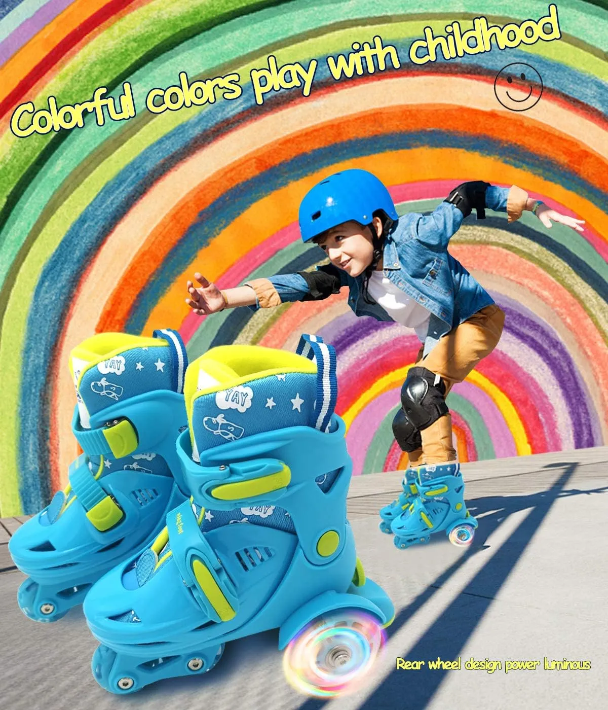 Adjustable Roller Skates for Girls & Boys with Light Up Wheels (Ages 3-9) – Roller Skates with Illuminating Wheels
