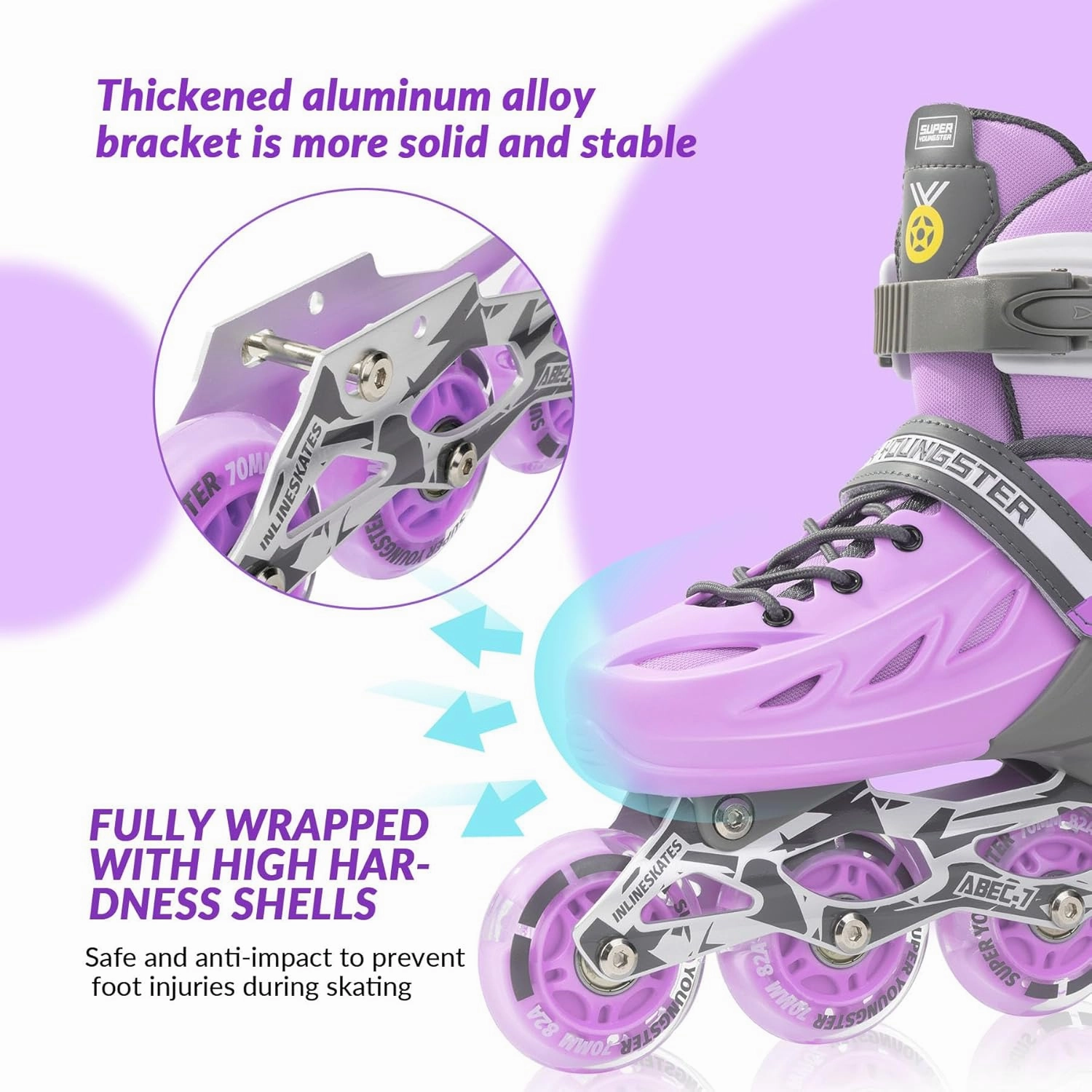 Adjustable Inline Skates for Boys Girls Ages 4-12 with Light Up Wheels, Roller Skates Blades for Youth Kids Indoor & Outdoor Beginners