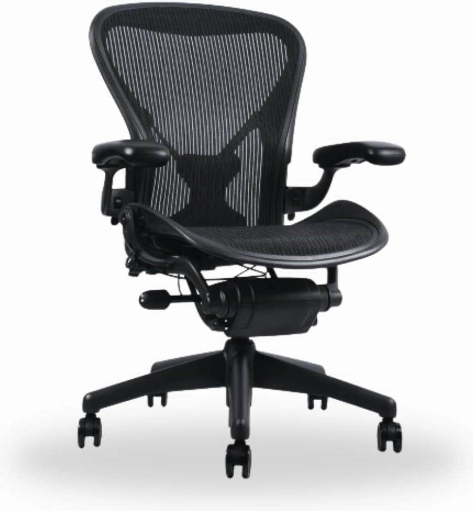 Aeron Herman Miller Office Chair| Rear and Forward Tilt Limiter| Adjustable Arms| Adjustable Posture Fit Back Support| Renewed
