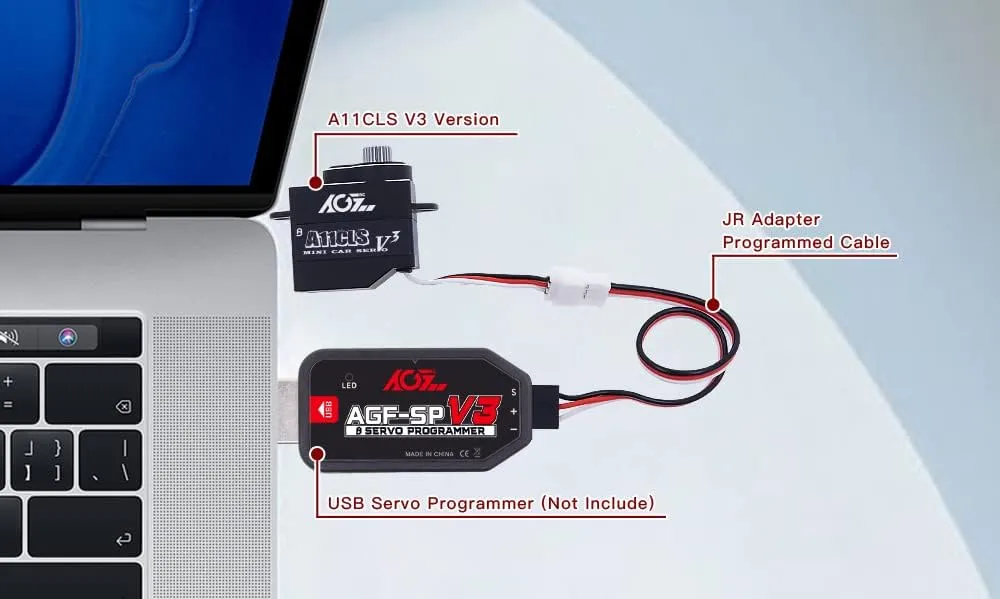 AGFRC Mini-Z-Car Micro RC-Steering Servo - 1.4KG Upgrade Programmable 0.050sec High Speed Full Metal Gear Mini Digital Coreless Black Servo, Control Angle 180° (A11CLS V3)