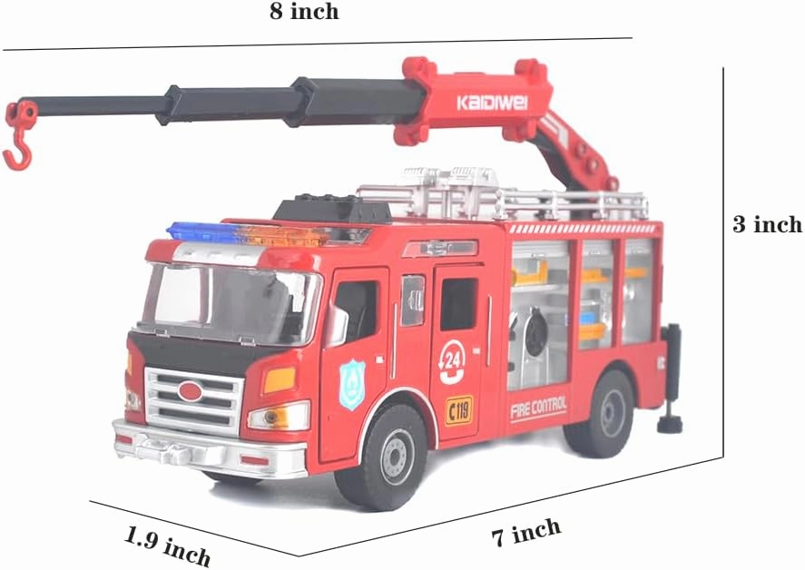 Ailejia Fire Engine Rescue Trucks Diecast Toy US Style Firetruck Toy Cars for Boys and Girls (Fire Truck)