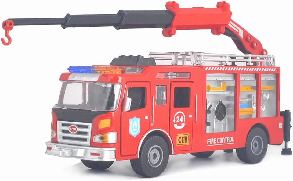 Ailejia Fire Engine Rescue Trucks Diecast Toy US Style Firetruck Toy Cars for Boys and Girls (Fire Truck)