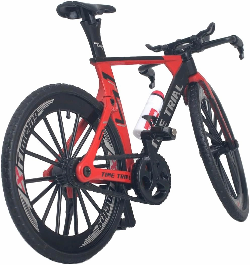 Ailejia Racing Timetrial Bicycle Mountain Finger Dirt Bike Toy Mini TT Bicycle Vehicles Ornament Bicycle Cake Topper Model Mini Bikes Decoration Crafts for Home (Red)